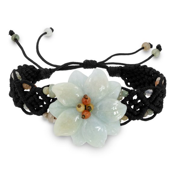 Love of Sea with this Anemone Flower Handmade Jade Bracelet - Picture 2 of 4